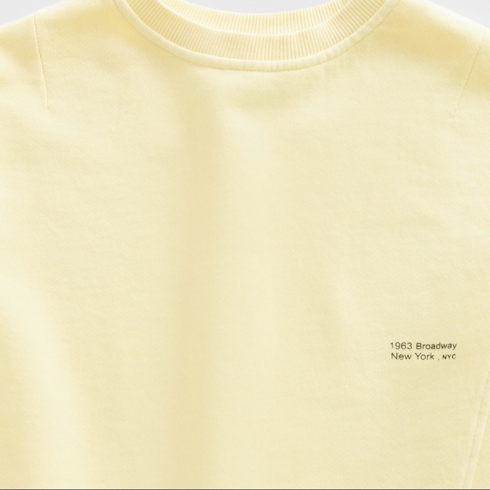 Zara Yellow Slogan Sweatshirt with Seam Detail and Vintage Graphic 10 Kids NWT - Picture 5 of 8